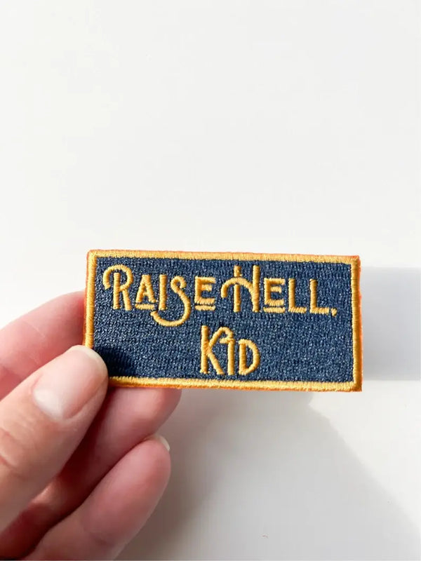 Raise Hell Kid Patch Embroidered Iron-On for Clothing & Hats