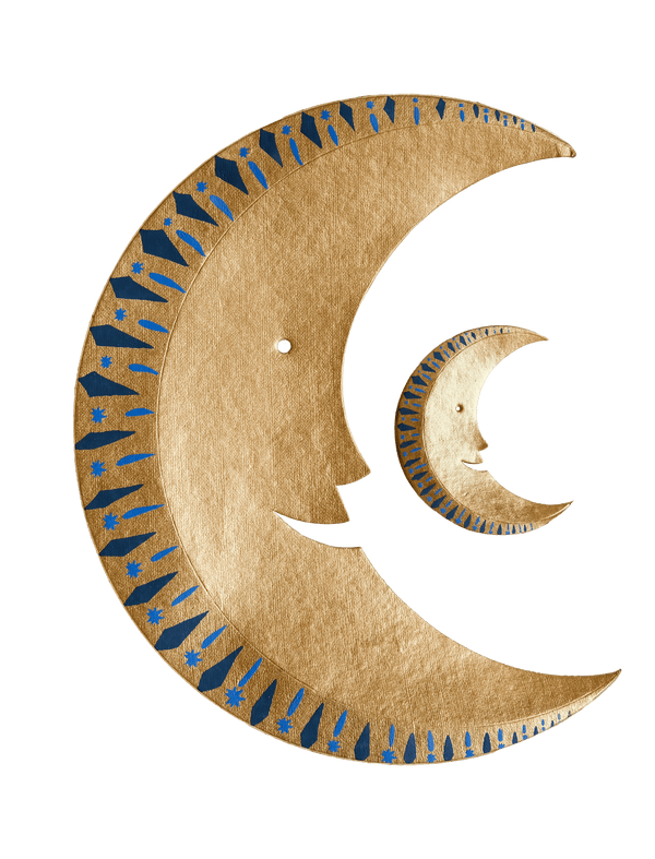 LARGE GOLDEN MOON BOARD DECORATION