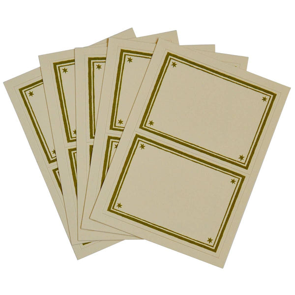 Packet of 10 Large Self-Adhesive Labels with Bawden Green Border