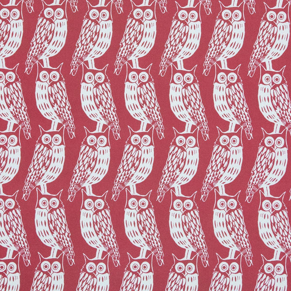 Patterned Paper Owls Dark Red