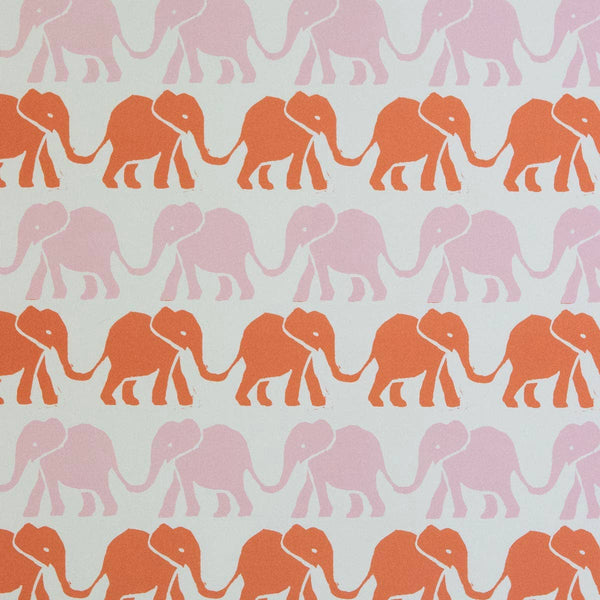 Patterned Paper Elephants Pink and Orange