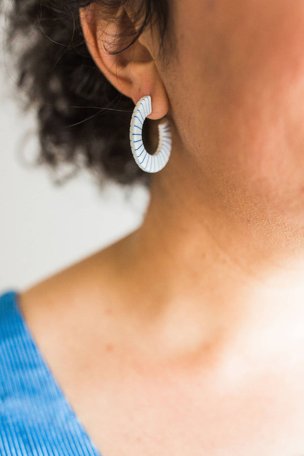 Blue Stripe Hoops