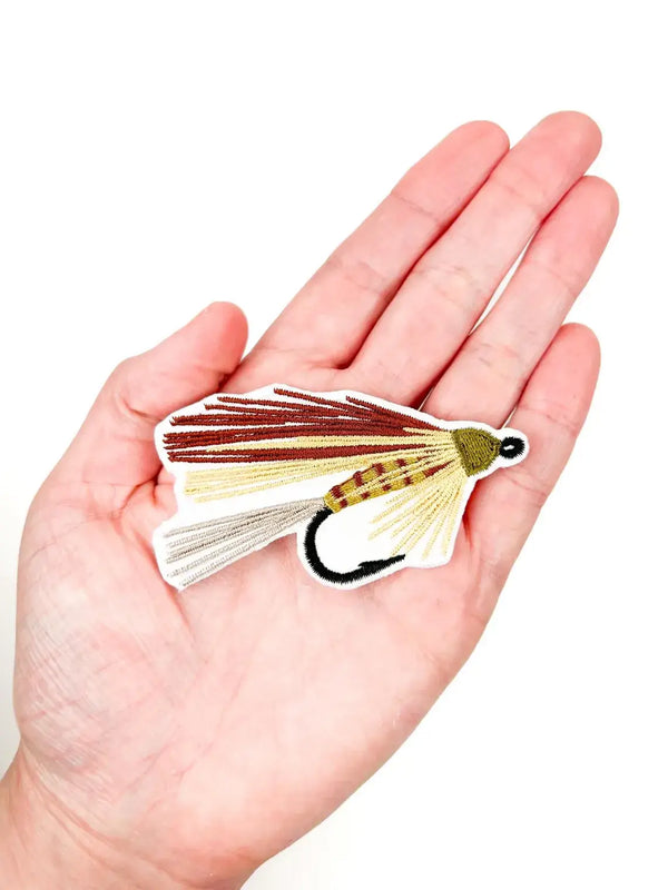 Elk Hair Caddis Fly Fishing Iron On Patch Rivers, Angler