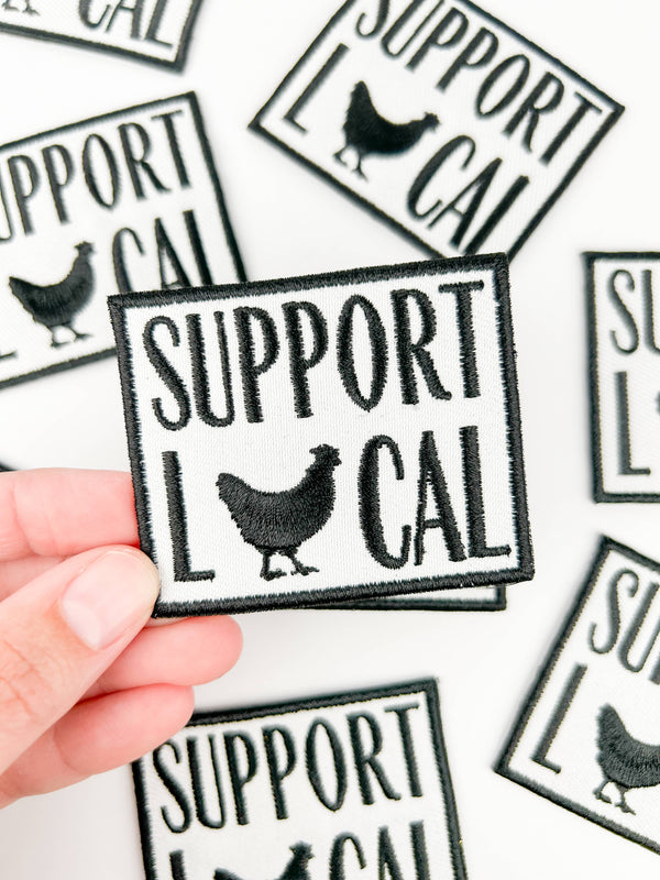 Support Local Embroidered Iron-On Patch Holistic Farm