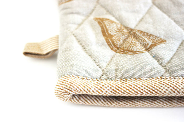 Single Oven Glove Lemons print Yellow