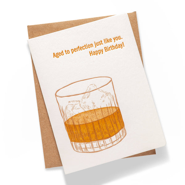 Whiskey Birthday | Letterpress Greeting Card | Birthday