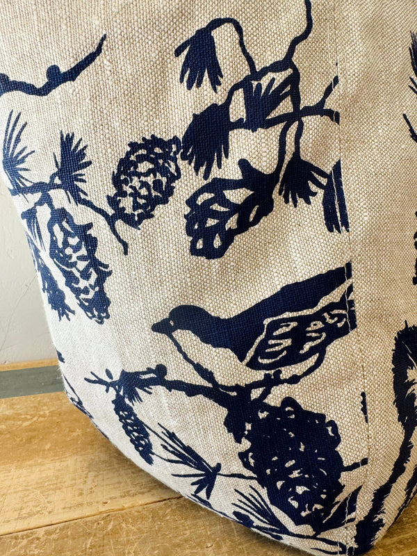 Pine Cone Heavy Linen Boho Tote Bag