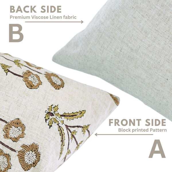 Uniqe Block Design Viscose Linen Pillow Cover - Amitabh