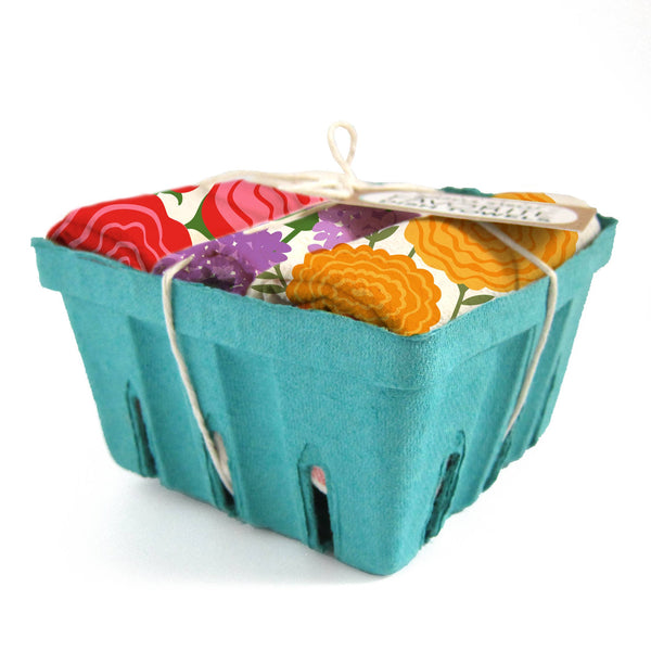 EDIBLE FLOWERS (Rose, Lilac, Marigold) - Tea Towel Set of 3