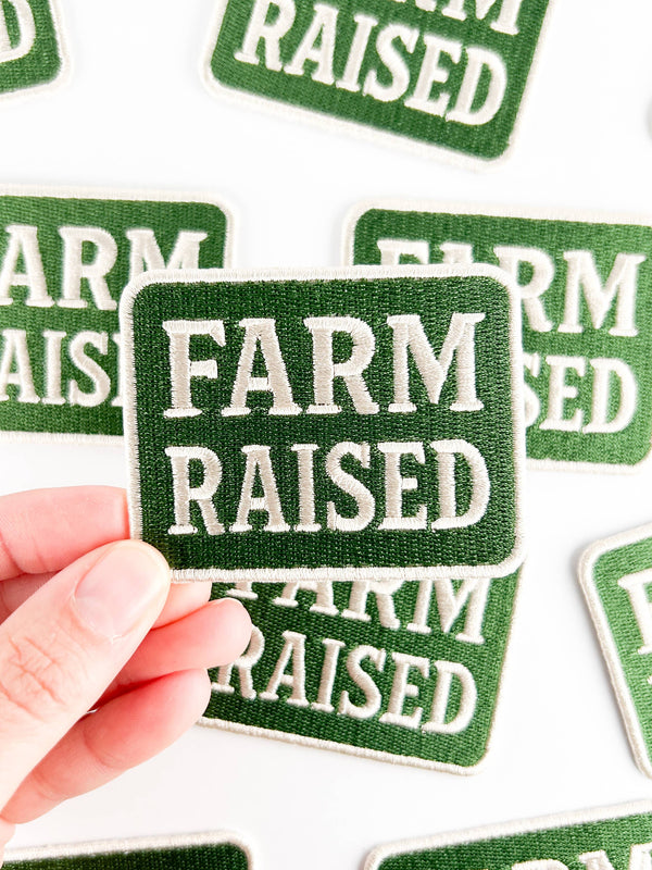 Farm Raised Embroidered Patch Country Inspired Iron On Hats