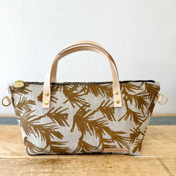 Pine Needles Heavy Linen or Heavy Canvas Satchel Bag