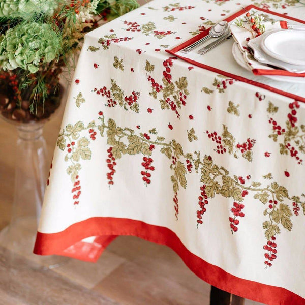 Gooseberry Red & Green | French Tablecloths