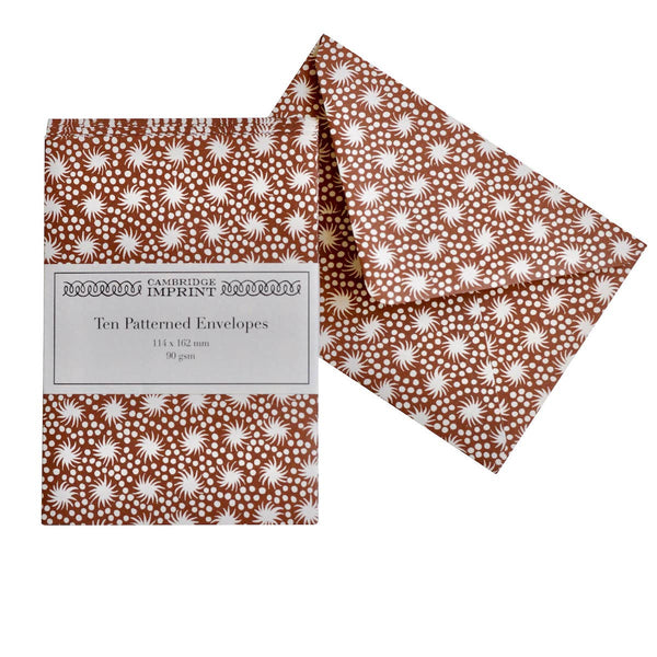 Packet of Ten Patterned Envelopes Animalcules Cocoa