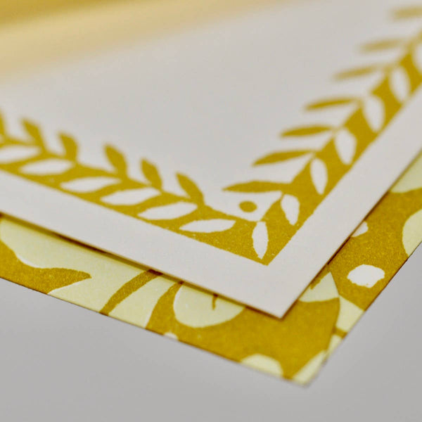 Set of Notecards and Envelopes Quercus Sap Green