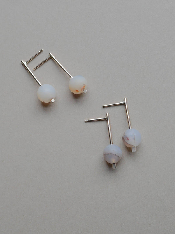 Plains Earring - Minimal Drop Stud in Montana Agate