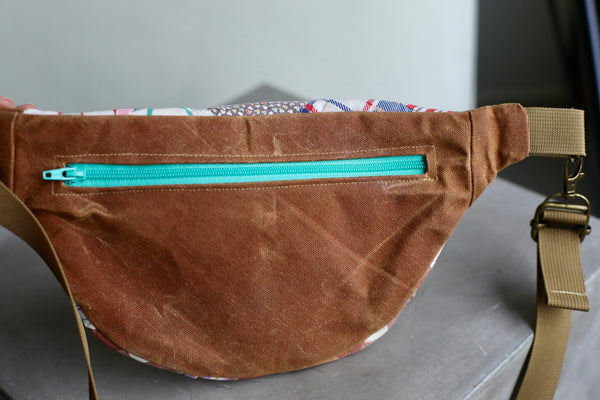 Handmade Quilted Fanny Pack - turquoise