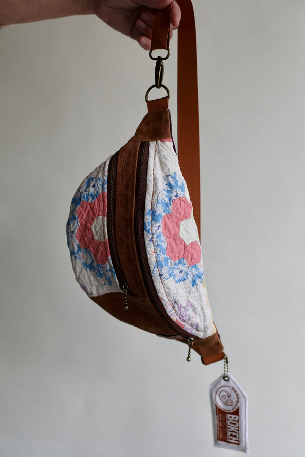 Handmade Quilted Fanny Pack - tan