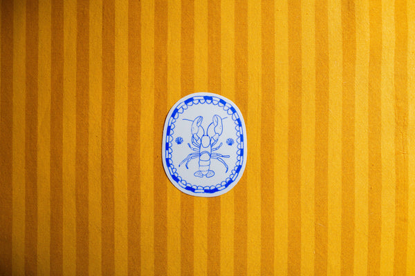 Coastal Lobster Sticker - Blue