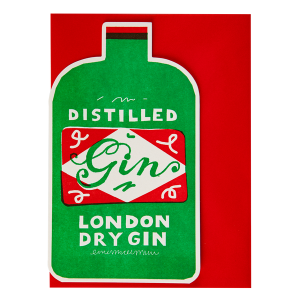Gin Bottle | Cut-Out - Greeting Card