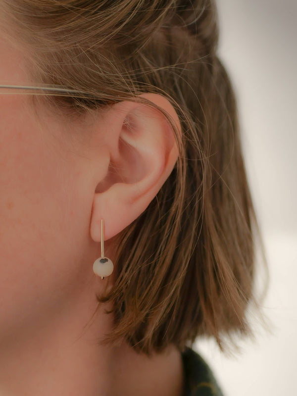 Plains Earring - Minimal Drop Stud in Montana Agate