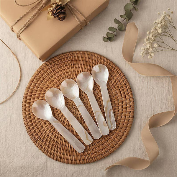 Natural Mother of Pearl Caviar & Dessert Spoons (2 Sizes)