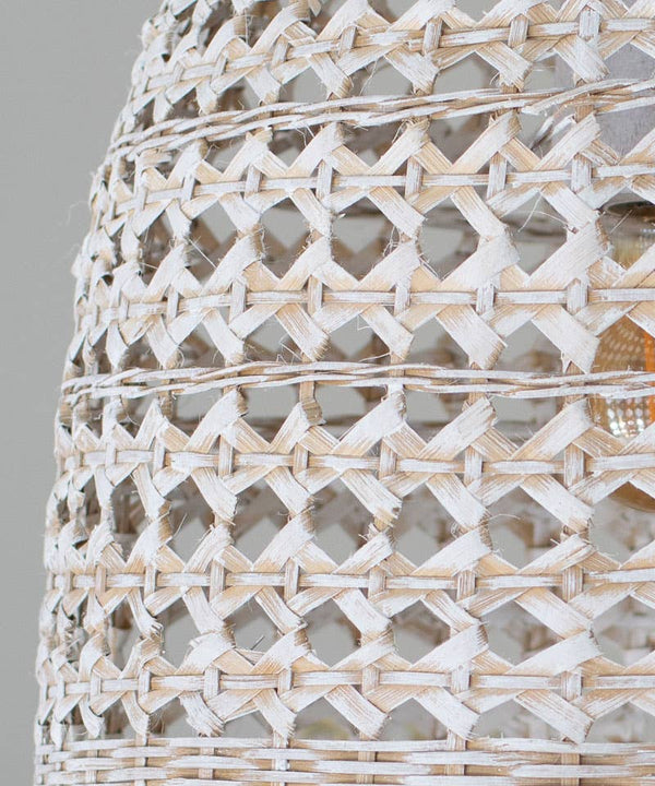 Woven Bamboo Basket Light - Ceiling/Hardwired