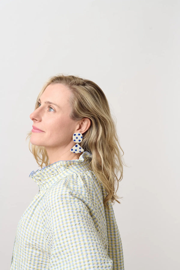 Twist and Shout Earrings - Blue Dot