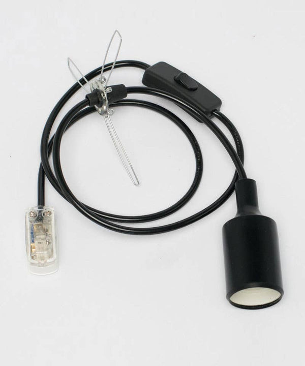 Cone Shaped Thick Woven Bamboo Pendant Light - Plug In