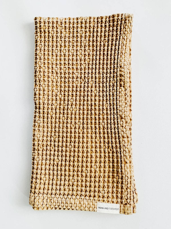 100% Organic Cotton Rustic Waffle Tea Towel - Light Rust