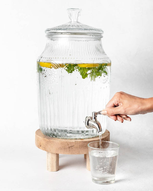 Round Reclaimed Wood Riser Stand | Made In USA