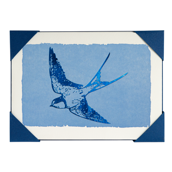 Blue Foil Swallow |Notelet Card (5-Pack)