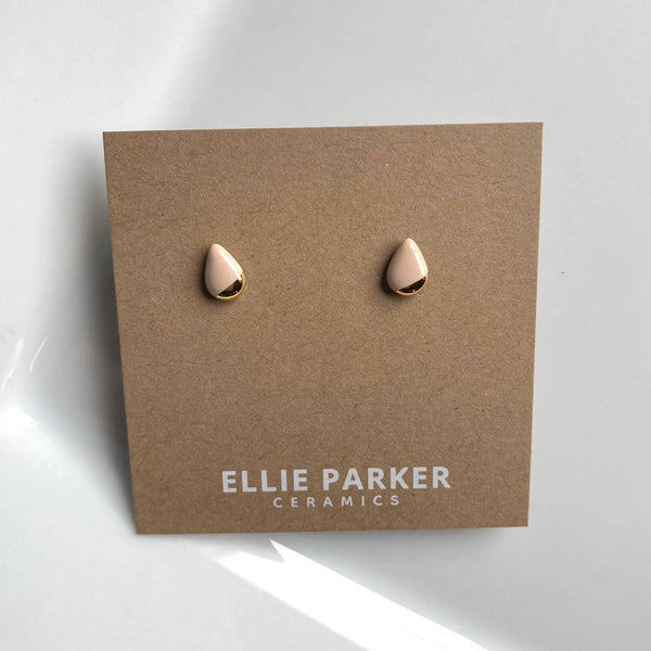 Teardrop Nude Ceramic Earrings
