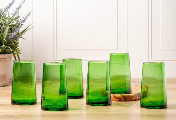 Moroccan Cone Glassware Large - Green