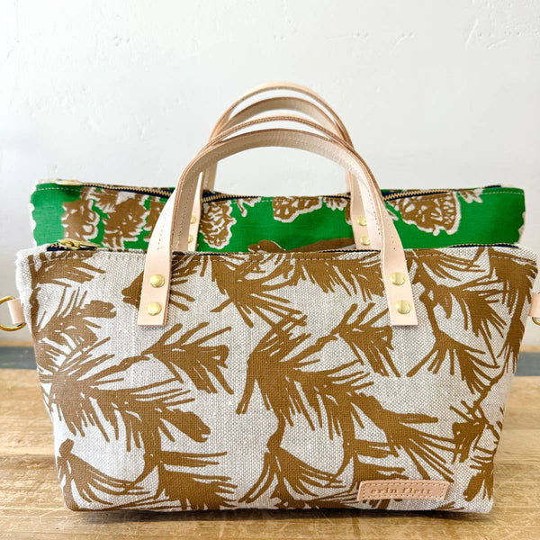Pine Needles Heavy Linen or Heavy Canvas Satchel Bag