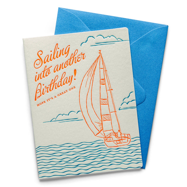 Sailing | Letterpress Greeting Card | Birthday