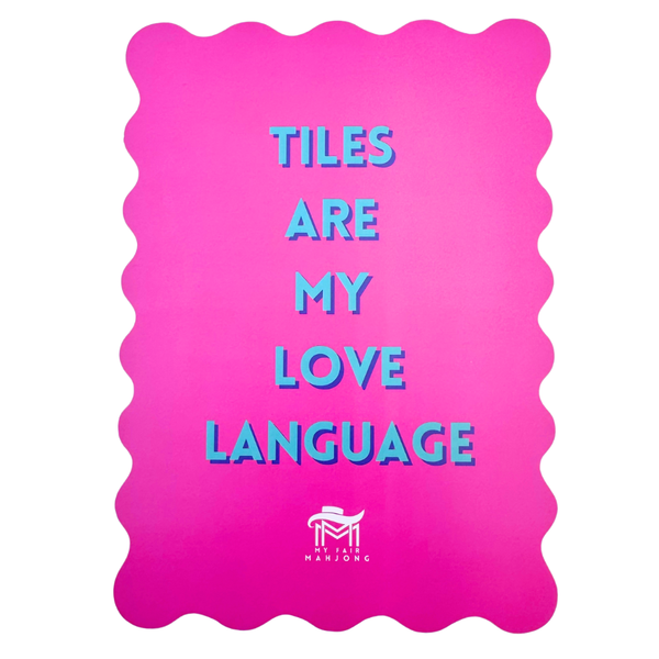 MAHJONG SHUFFLE CARD | Scalloped Edges & Bright Colors | Sized to Store with Mahjong League Cards