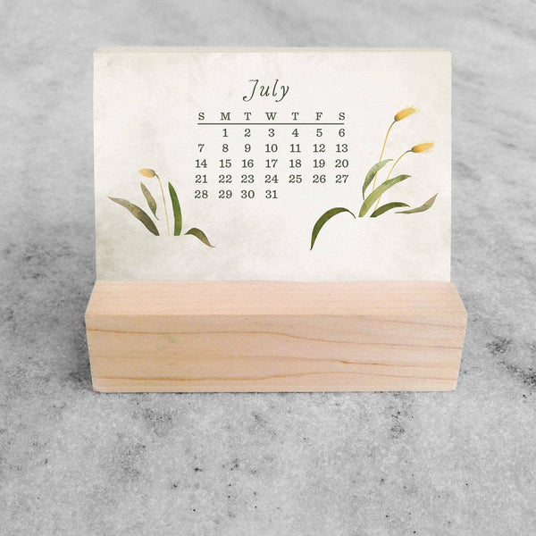 2026 Mini Desk Calendar, Dried Field Flowers