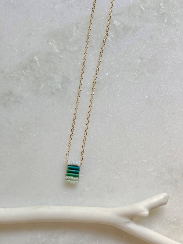 Palette Pendant - Minimal Unique Seed Bead Necklace
