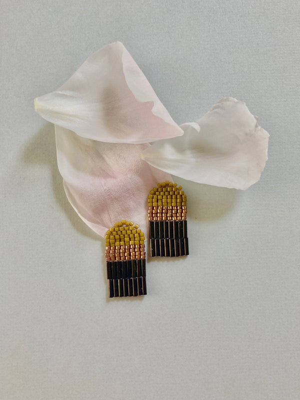Observe Earrings - Abstract Unique Seed Bead Design