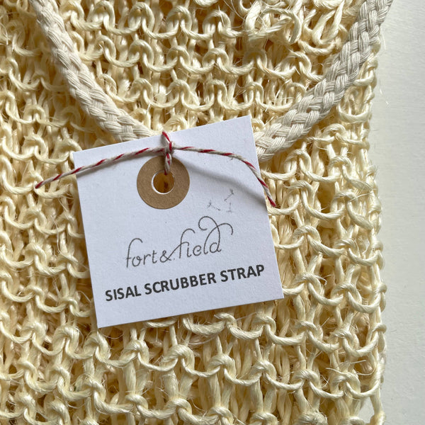 Natural eco sisal exfoliating shower back scrubber strap