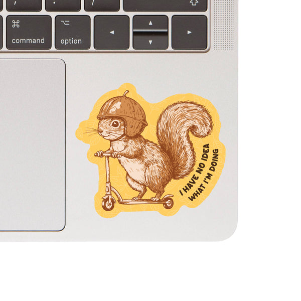 Funny Squirrel No Idea Scooter High Quality Vinyl Sticker