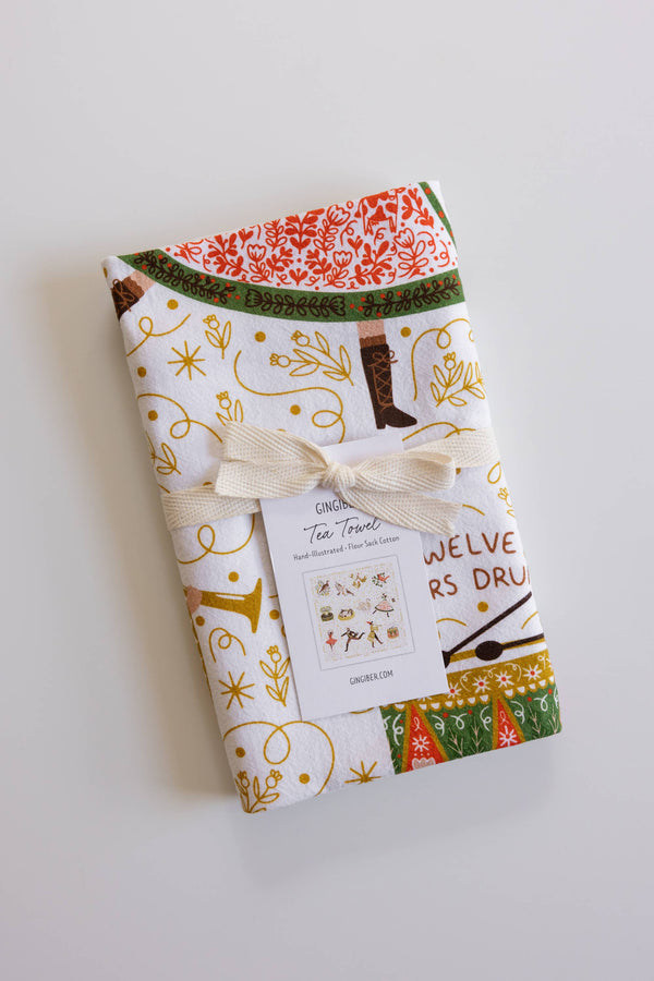12 Days of Christmas Tea Towel – Classic Holiday Decor