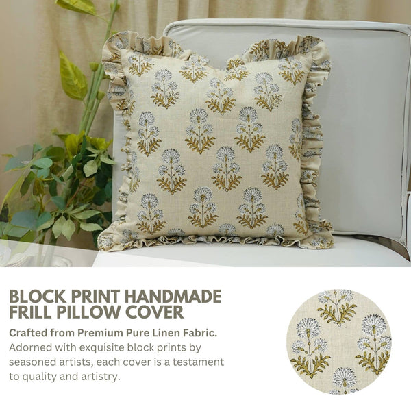 Decorative Block Print Table Pillow Cover- Rishi