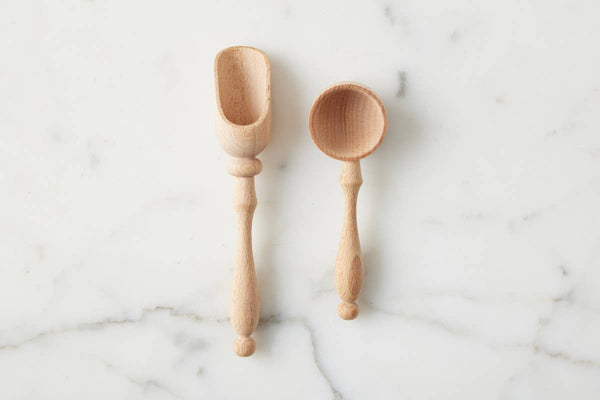 Parisian Salt & Sugar Spoon/Scoop Beechwood