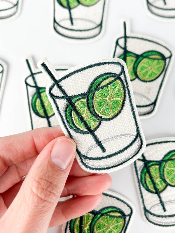 Vodka Soda Embroidered Patch Funny Cocktail Iron On Gin Hat