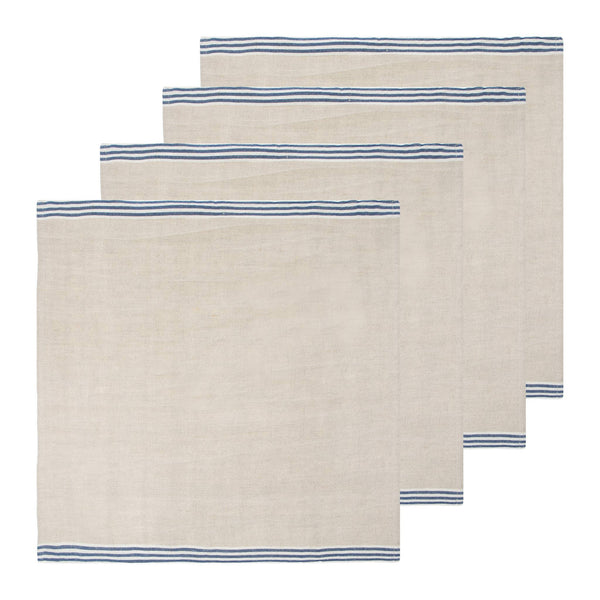 Alsace Natural & Blue Napkins 20x20 - Set of 2