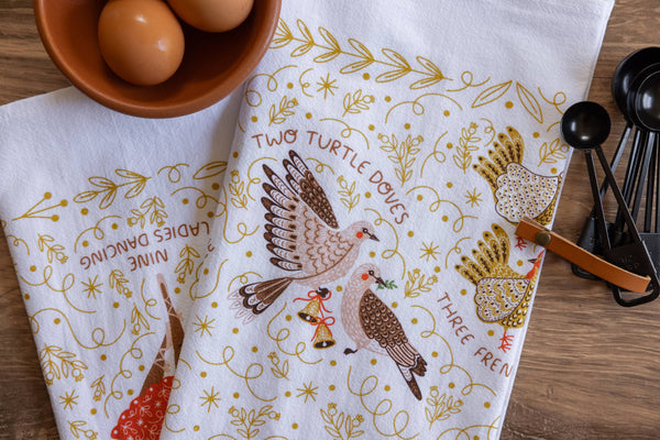 12 Days of Christmas Tea Towel – Classic Holiday Decor