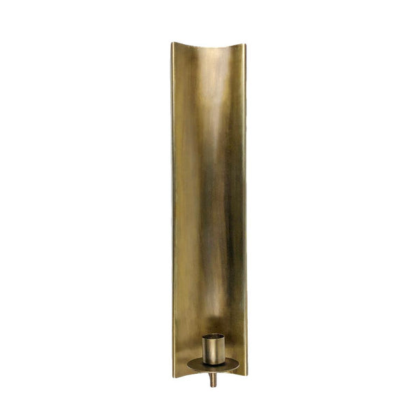 BRASS PLATED CHANNEL WALL SCONCE
