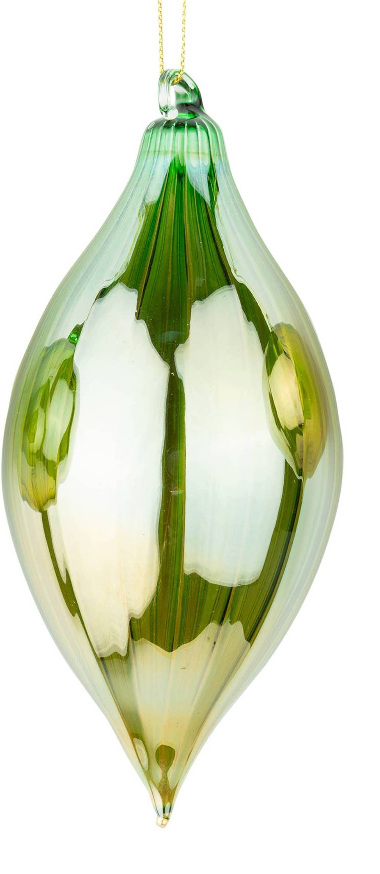 Glass ornaments gold/deep green
