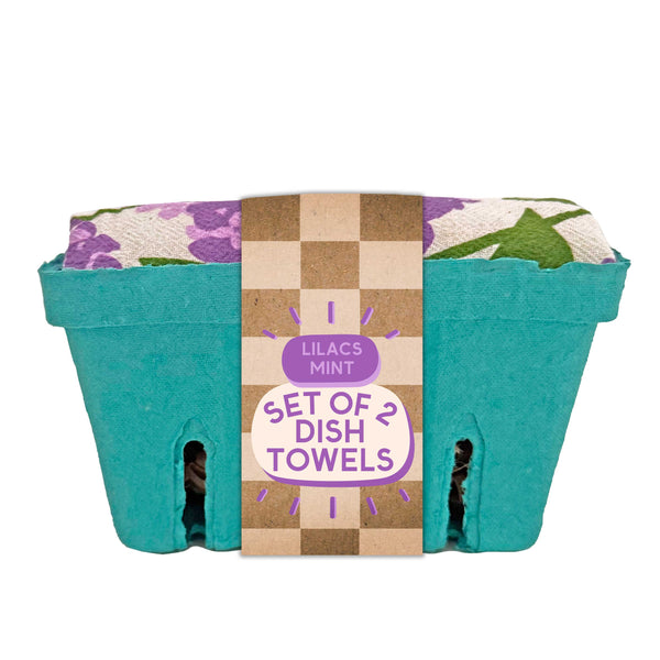 I LILAC PURPLE (Mint, Lilac) - Tea Towel Set of 2